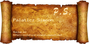 Palaticz Simeon névjegykártya